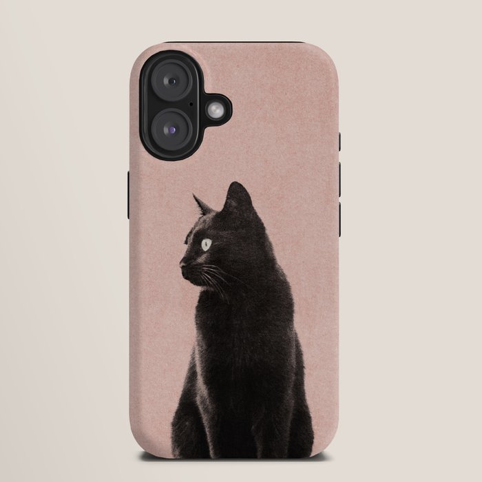 MINIMAL ANIMAL / Black Cat - peach iPhone Case Gallery Image 9