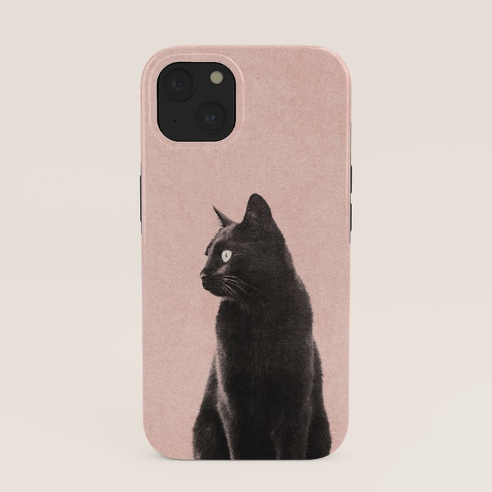 MINIMAL ANIMAL / Black Cat - peach iPhone Case Gallery Image 37