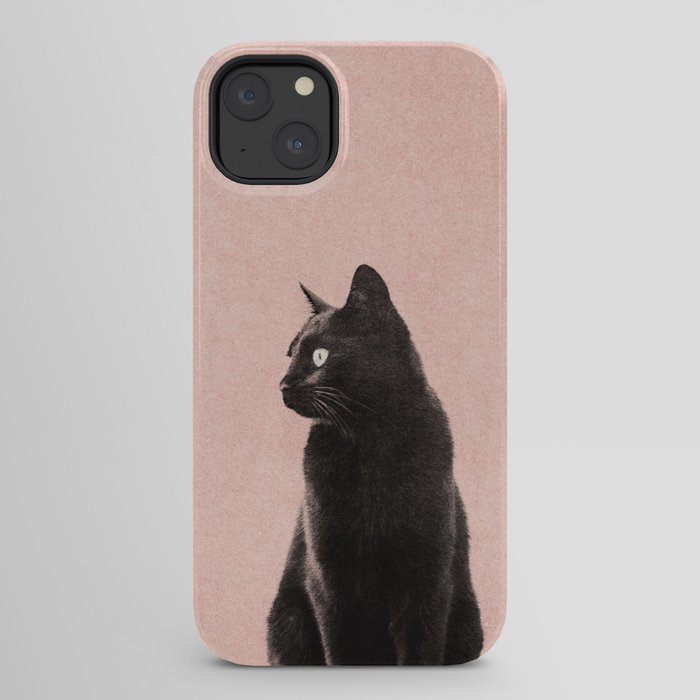 MINIMAL ANIMAL / Black Cat - peach iPhone Case Gallery Image 22