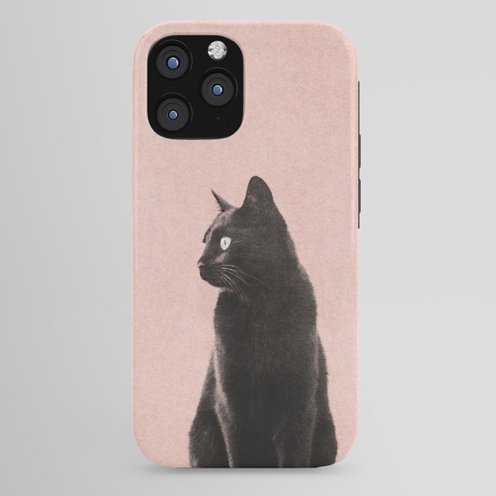 MINIMAL ANIMAL / Black Cat - peach iPhone Case Gallery Image 44