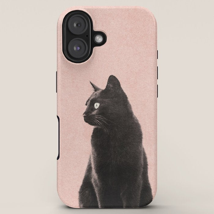 MINIMAL ANIMAL / Black Cat - peach iPhone Case Gallery Image 5