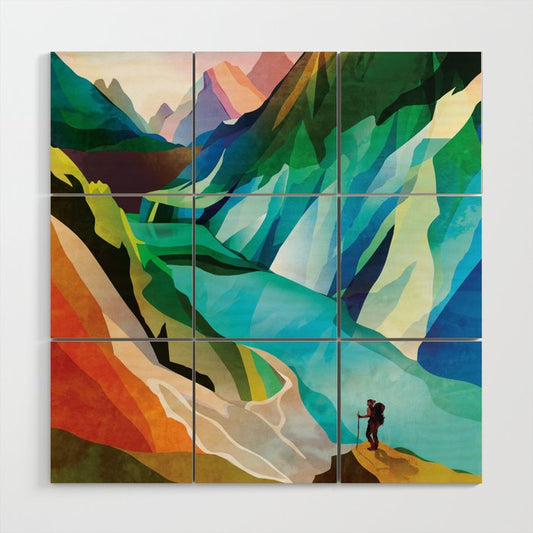 Hiking girl Wood Wall Art Gallery Image 2
