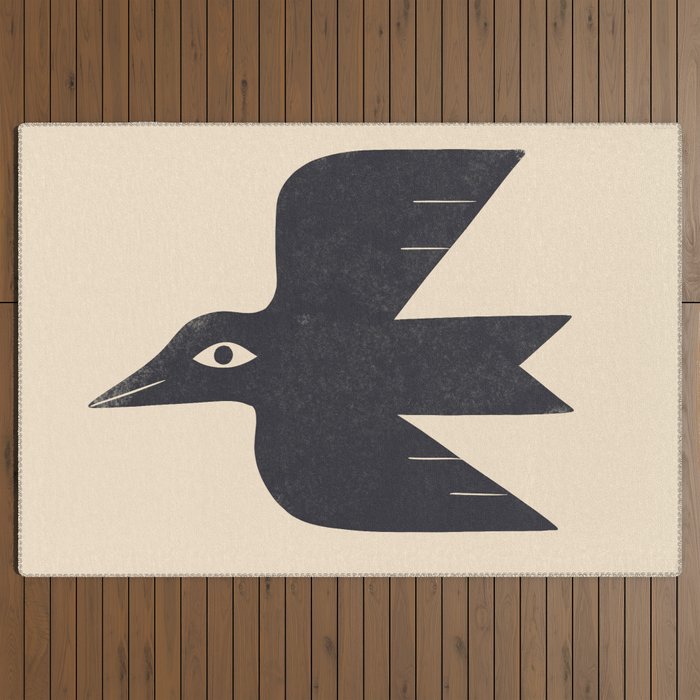 Minimal Blackbird No. 1 Outdoor Rug Gallery Image 3