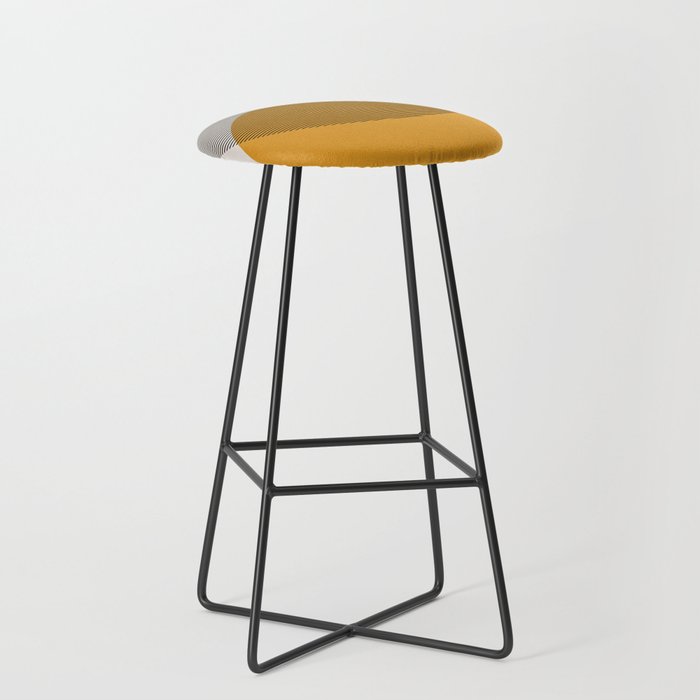 Mid Century Modern Shapes and Lines in Yellow Stool Gallery Image 1