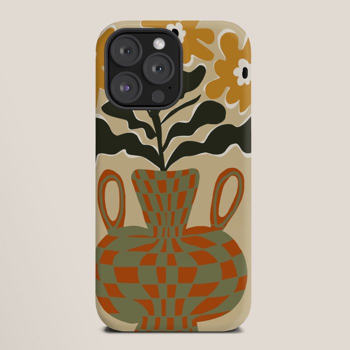 vintage flower vase with check iPhone Case Gallery Image 20