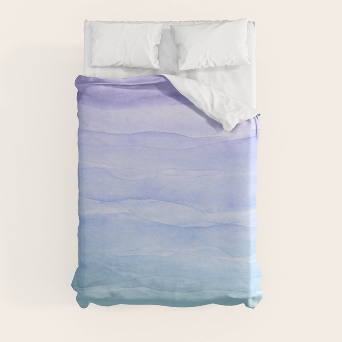 Layers Blue Ombre - Watercolor Abstract Duvet Cover Gallery Image 8