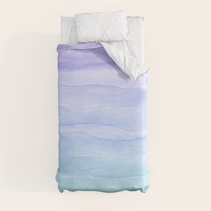 Layers Blue Ombre - Watercolor Abstract Duvet Cover Gallery Image 4