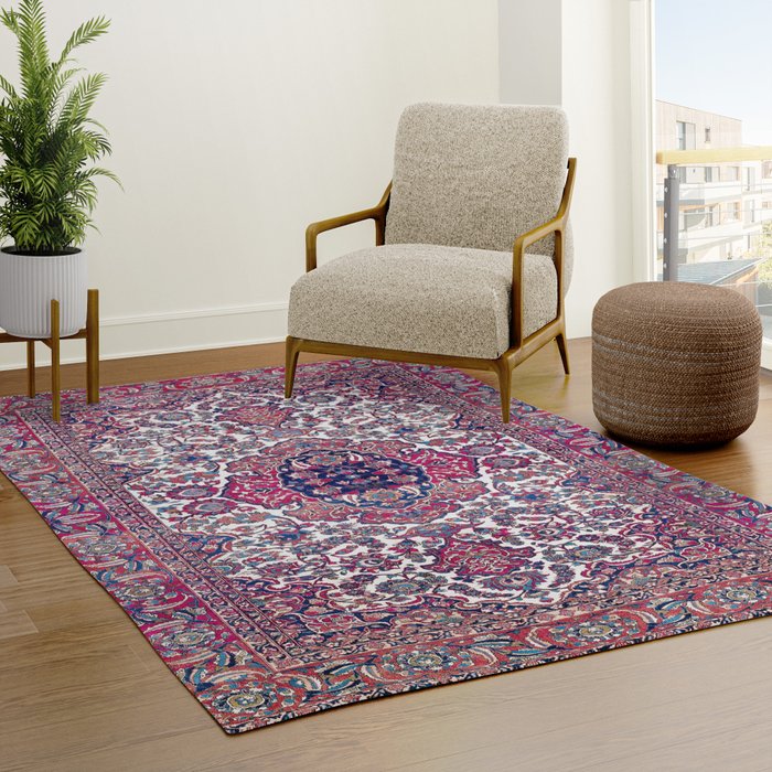 Esfahan Central Persian Rug Print Rug Gallery Image 3
