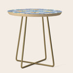 Sicilian Limones, italian mediterranean citrus fruit maiolica blue tiles Side Table Gallery Image 1