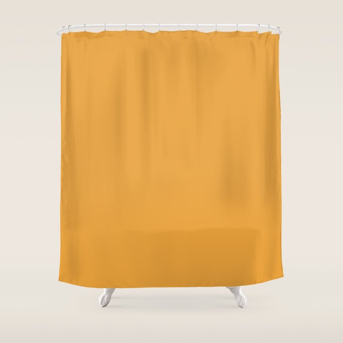 Apricot Orange Solid Color Shower Curtain Gallery Image 1
