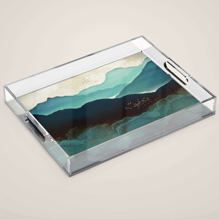 Indigo Mountains Acrylic Tray Gallery Image 1