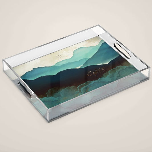 Indigo Mountains Acrylic Tray Gallery Image 1