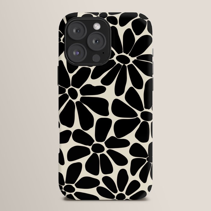 Black and White Retro Floral Art Print iPhone Case Gallery Image 16