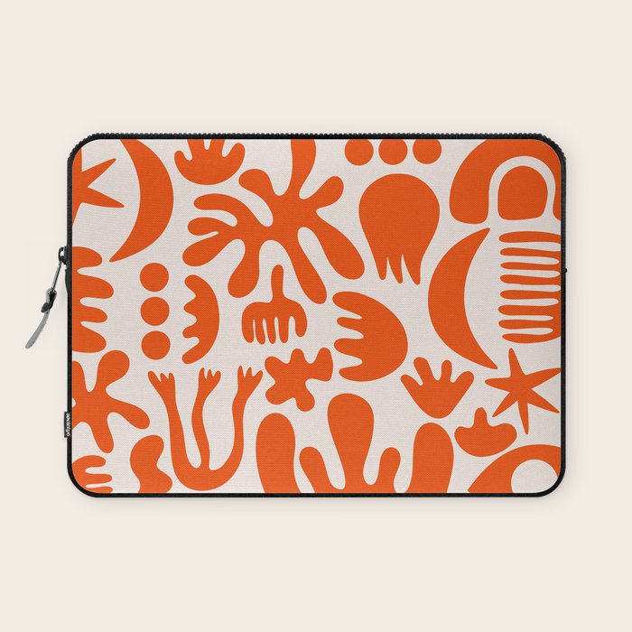 Matisse Inspired Cutouts - Abstract Painting Art Print - Red Laptop Sleeve Gallery Image 1