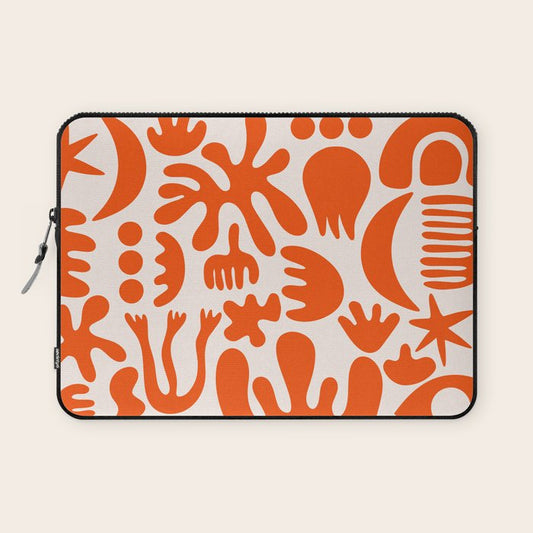Matisse Inspired Cutouts - Abstract Painting Art Print - Red Laptop Sleeve Gallery Image 1