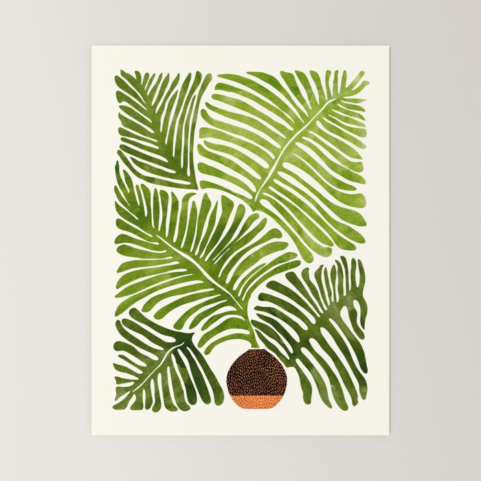 Summer Fern Simple Modern Watercolor Mini Art Print Gallery Image 6