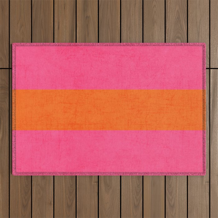 hot pink and orange classic Outdoor Rug Gallery Image 1