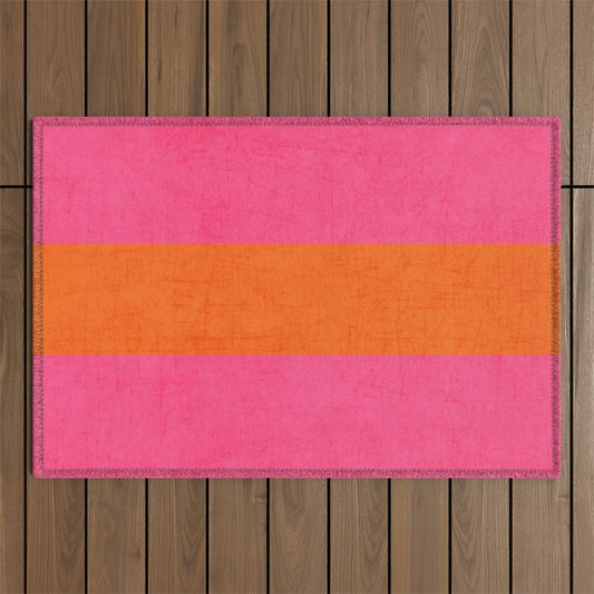 hot pink and orange classic Outdoor Rug Gallery Image 1