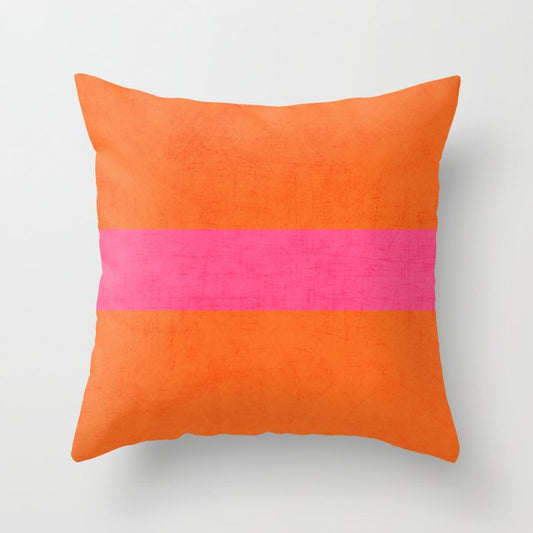 orange and hot pink classic Throw Pillow Gallery Image 1