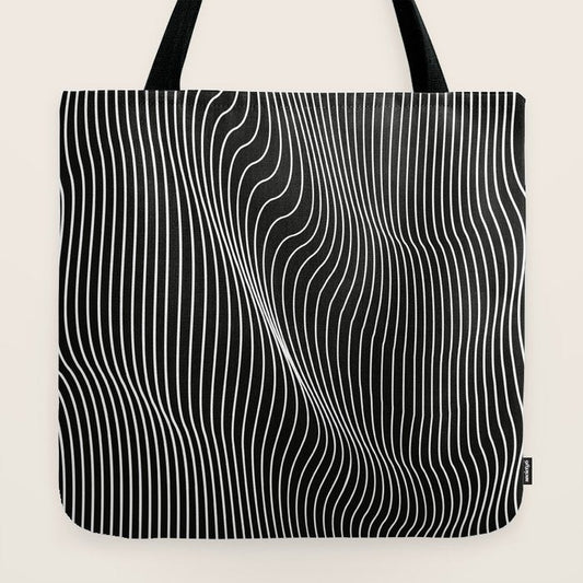 Minimal curves black Tote Bag Gallery Image 2