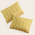Minimalist Geometric Long Honeycomb Two-Toned Pattern in Light and Dark Mustard Pillow Sham Gallery Image 1