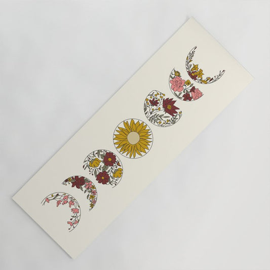 Floral Phases of the Moon Yoga Mat Gallery Image 1
