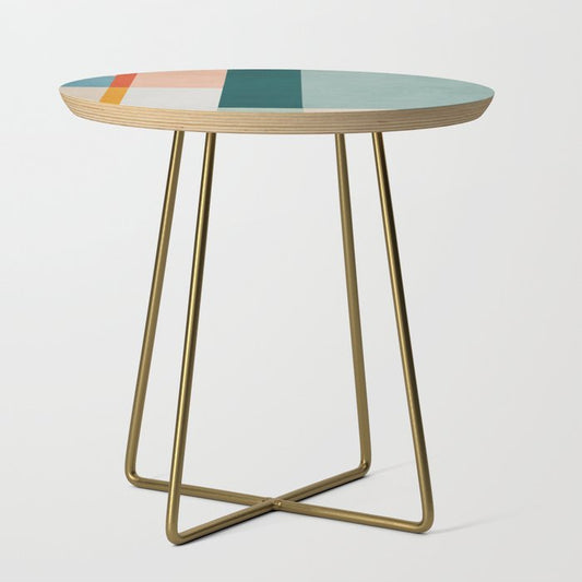 Modern Abstract Geometric Minimalist Artwork Side Table Gallery Image 1