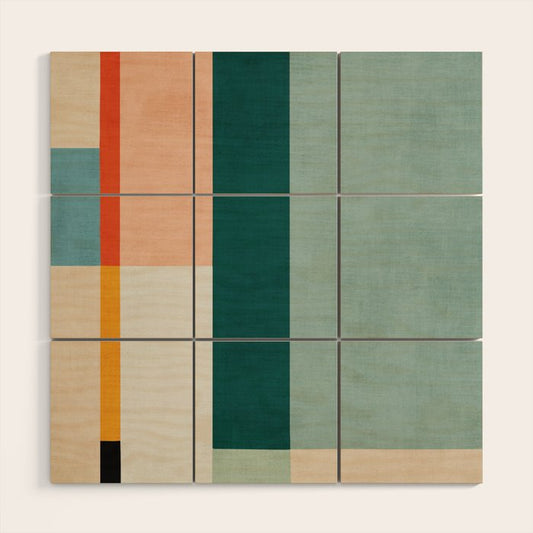 Modern Abstract Geometric Minimalist Artwork Wood Wall Art Gallery Image 2