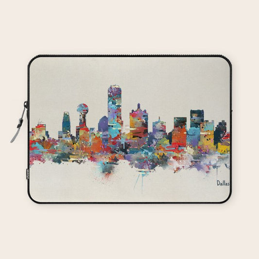 dallas texas skyline Laptop Sleeve Gallery Image 1
