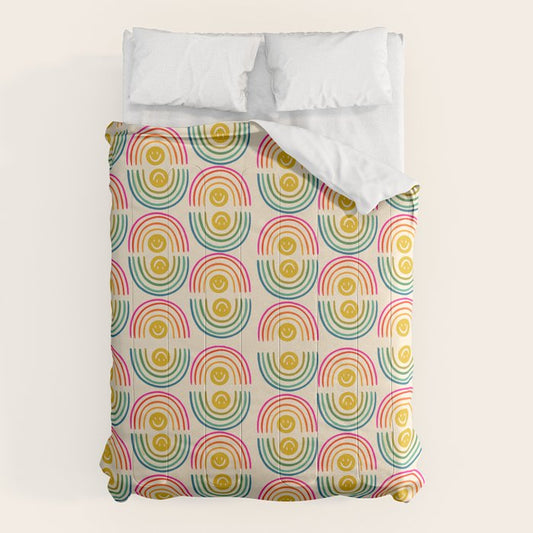 Smiley Rainbow Print Comforter Gallery Image 1