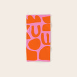 Orange Shapes on Pink Hand & Bath Towel Gallery Image 1