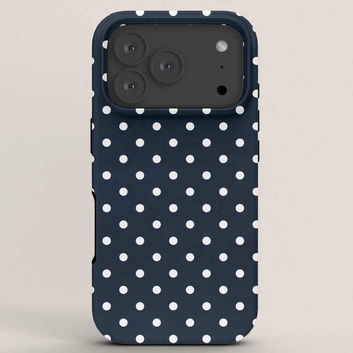 navy swiss dots iPhone Case Gallery Image 7
