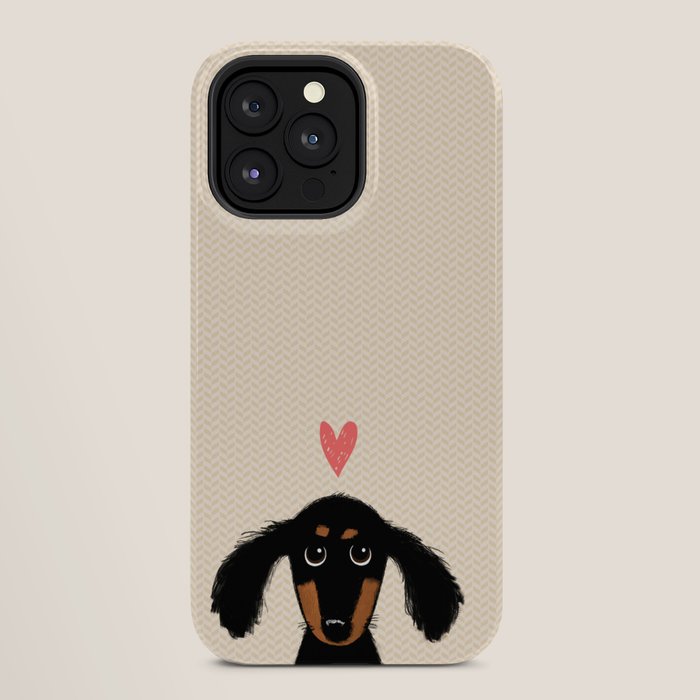 Dachshund Love | Cute Longhaired Black and Tan Wiener Dog iPhone Case Gallery Image 28