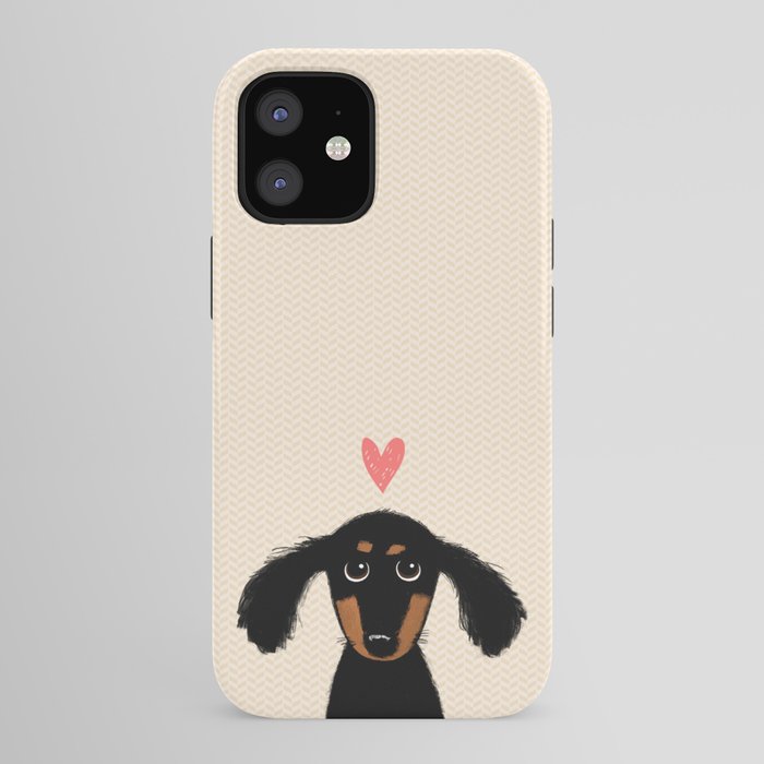 Dachshund Love | Cute Longhaired Black and Tan Wiener Dog iPhone Case Gallery Image 41