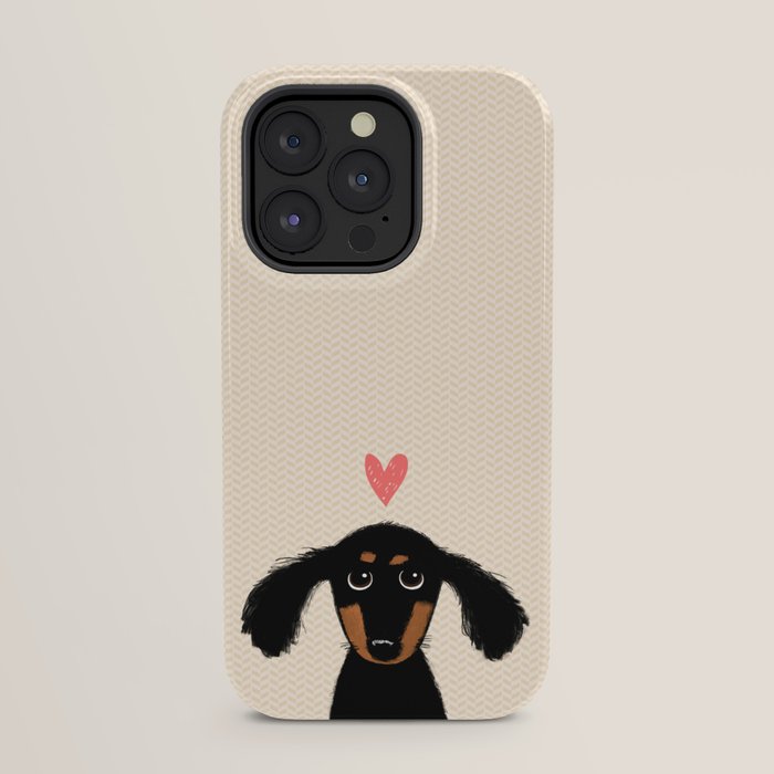 Dachshund Love | Cute Longhaired Black and Tan Wiener Dog iPhone Case Gallery Image 23