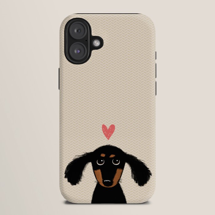 Dachshund Love | Cute Longhaired Black and Tan Wiener Dog iPhone Case Gallery Image 10