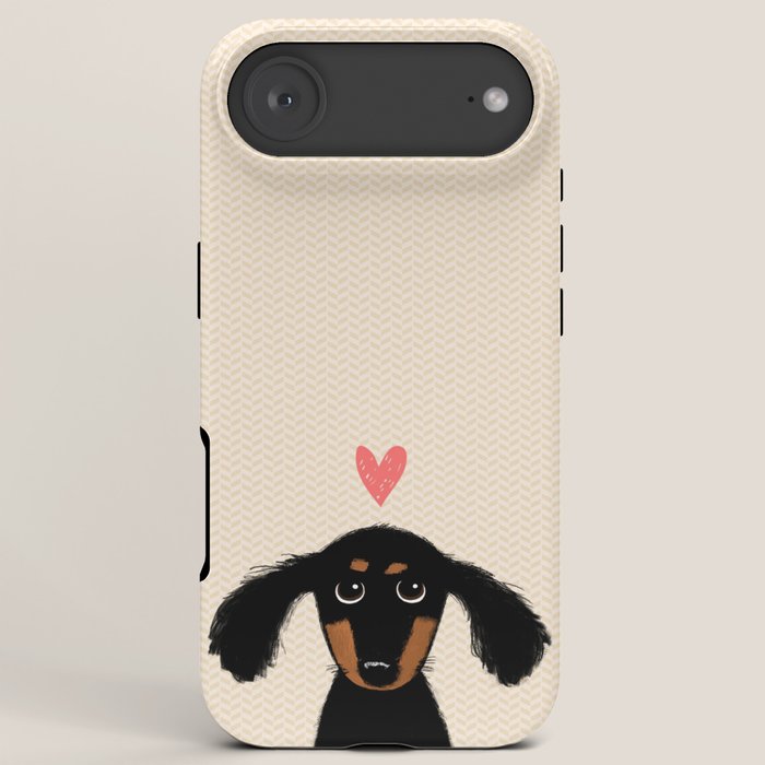 Dachshund Love | Cute Longhaired Black and Tan Wiener Dog iPhone Case Gallery Image 6