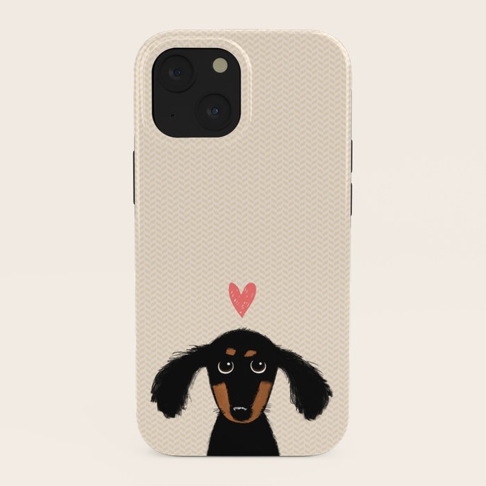 Dachshund Love | Cute Longhaired Black and Tan Wiener Dog iPhone Case Gallery Image 38