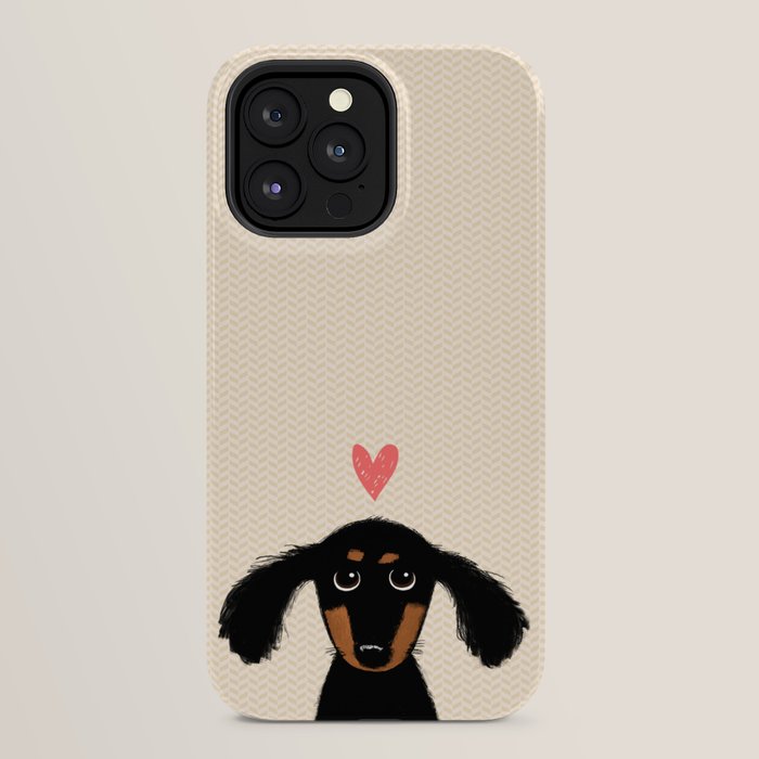 Dachshund Love | Cute Longhaired Black and Tan Wiener Dog iPhone Case Gallery Image 32