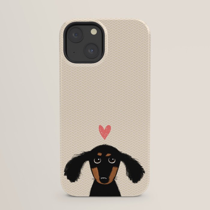 Dachshund Love | Cute Longhaired Black and Tan Wiener Dog iPhone Case Gallery Image 21