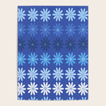 Ombre Abstract Daisies on Cobalt Blue Poster Gallery Image 1