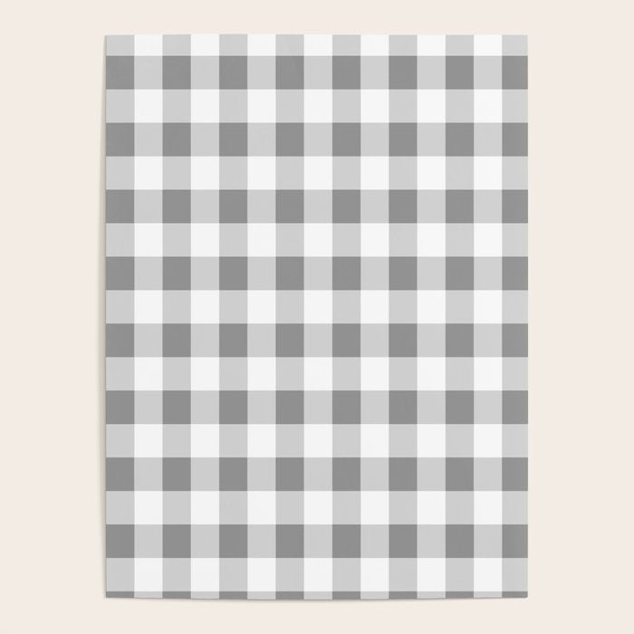 Gingham Large Gray White Poster Gallery Image 2