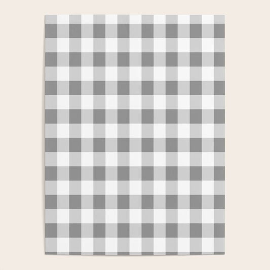 Gingham Large Gray White Poster Gallery Image 1