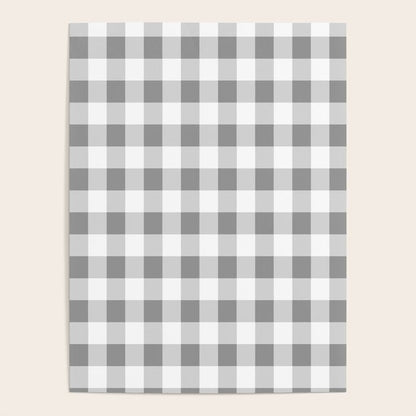 Gingham Large Gray White Poster Gallery Image 4