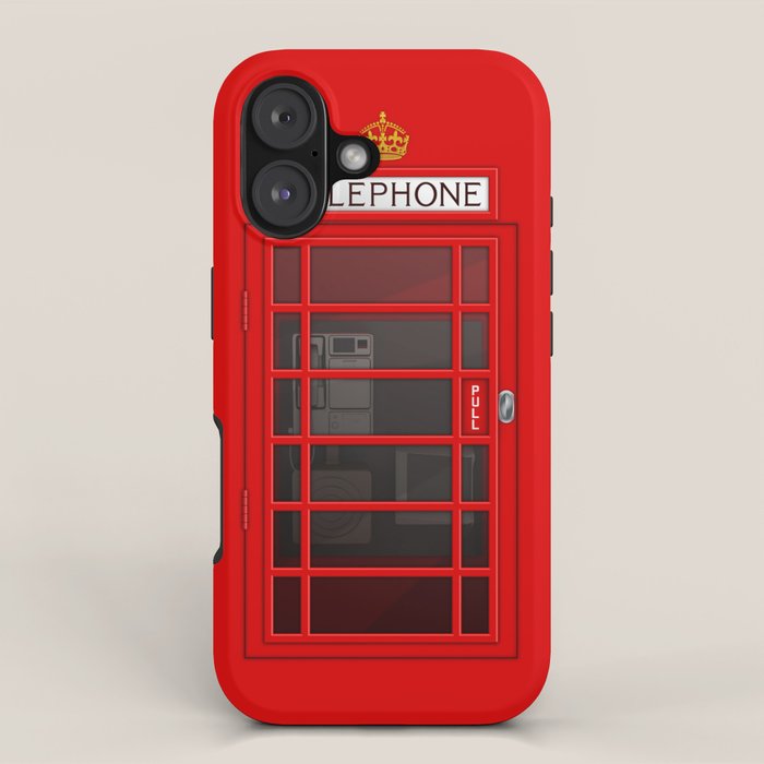 RED TELEPHONE BOX BOOTH PHONE BOX iPhone Case Gallery Image 1