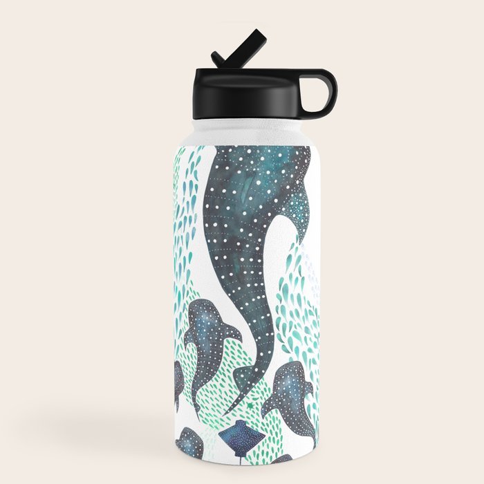 Whale Shark Pod Voyage Ocean Print Water Bottle Gallery Image 4