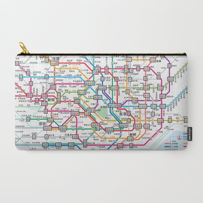 Tokyo Subway Map Carry All Pouch Gallery Image 2