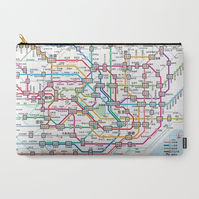 Tokyo Subway Map Carry All Pouch Gallery Image 3