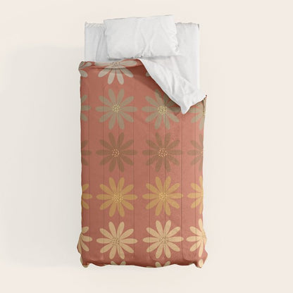 Ombre Abstract Daisies on Mandarin Orange Comforter Gallery Image 9