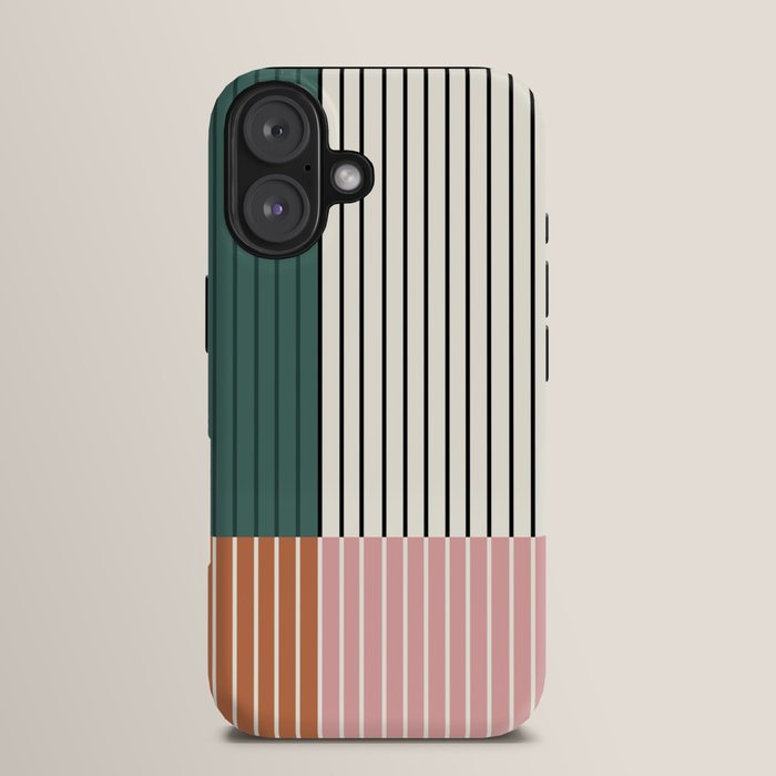 Color Block Line Abstract V Colorful Retro iPhone Case Gallery Image 13